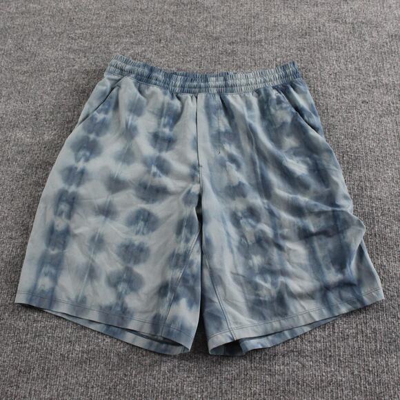 Lululemon Shorts Men Medium Pace Breaker Blue Tie Dye Athletic Running Gym - Picture 4 of 10